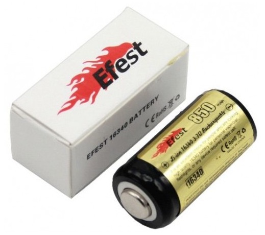 Efest 16340 Li-ion battery 850mAh with PCB